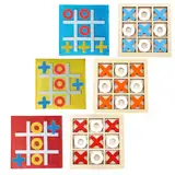 VARKAGE 6 Stück Bunt Tik Tak Toe, 9,8 X 9,8 X 0,5 cm Tic Tac Toe Mini, Filz Minispiele für Kinder Mitbringsel für Geburtstag Party, Puzzle-Mini-Spiele