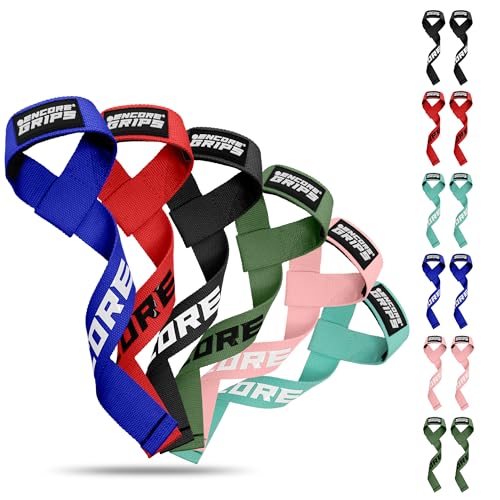 Zughilfen für Krafttraining, Fitness, Bodybuilding (Neopren gepolstert), Gewichteheben, Kraftsport, Lifting Straps, Gewichte Training für Frauen und Männer, Handgelenkbänder (Schwarz-Silikon)