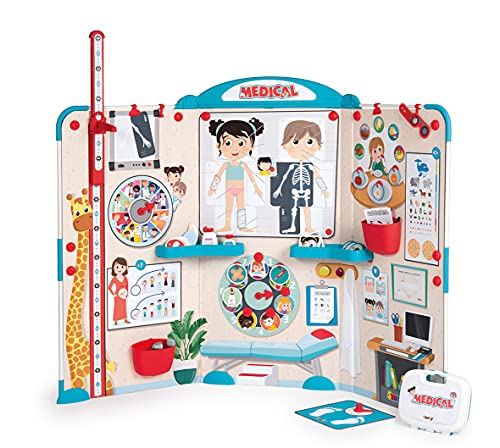 Smoby - Kinderarztpraxis - Faltbare Praxis für Kinder, Vorschul-Rollenspiel, 135 x 41 x 120 cm große Klappbare-Kinderpraxis, für Kinder ab 3 Jahren, 340206, Bunt