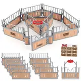 Pferdezaun Spielzeug Koppel Spielzeug 10Stk Pferd Corral Zaun Fechten Zubehör für Scheune Koppel Pferd Stall Nutztier, Pädagogische Geschenk, Micro Landschaft Deko (Kombinationsfarben)