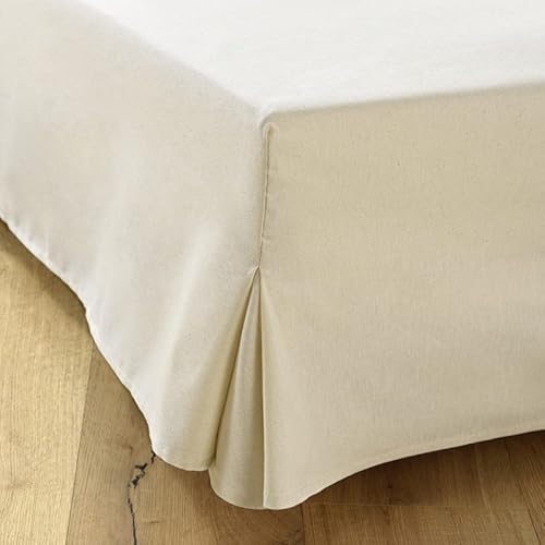 Betthusse 180x200 Natürlich – Mit 4 Seiten von 30 cm für Bett 180 x 200 cm – Bettrock 180 x 200 cm – Schutz für Lattenrost 180 x 200 – Bezug für Lattenrost 180 x 200 cm – Bettgestell