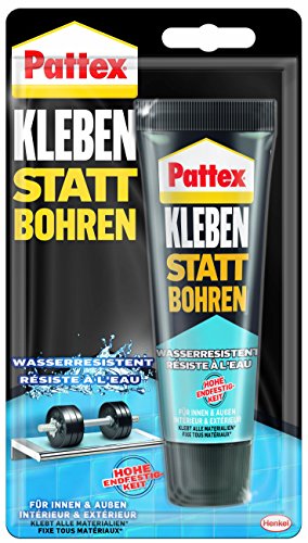 Pattex Montagekleber Kleben statt Bohren Wasserresistent, Kraftkleber für innen & außen, universell einsetzbarer Baukleber, Kleber mit hoher Festigkeit, weiß, 1 x 142g