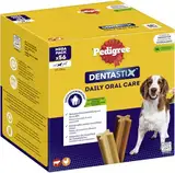 Pedigree DentaStix Daily Oral Care Zahnpflegesnack für mittelgroße Hunde – Hundeleckerli mit Huhn- & Rindgeschmack für jeden Tag – 1 x 56 Stück