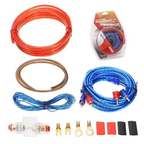 13Pcs Verstärker Kabelsatz Subwoofer Kabel Subwoofer Kabel Set Endstufe Kabel Set Car Hifi Kabel Set Auto Subwoofer Kabel Set für Subwoofer Kabel Auto, Verstärker Auto, 10-Gauge Leitung, 4,5 Meter