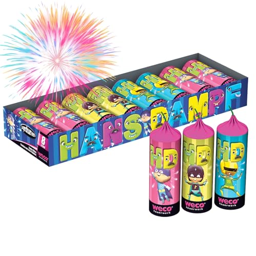 PYROHELD XXL Jugendspaß Set Hans Dampf - 8 Teilig Tischspaß für Partys & Silvester Kat. F1 für Jugendlichen & Kinder 2025