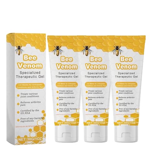 Aeehfeng Bee Venom Joint Therapy Schmerzlinderungsgel, Bienengift Gelenktherapie Schmerzlinderungsge, Aeehfeng New Zealand Bee Venom Joint Relief Gel, Professionelles Behandlungsgel (3pcs)