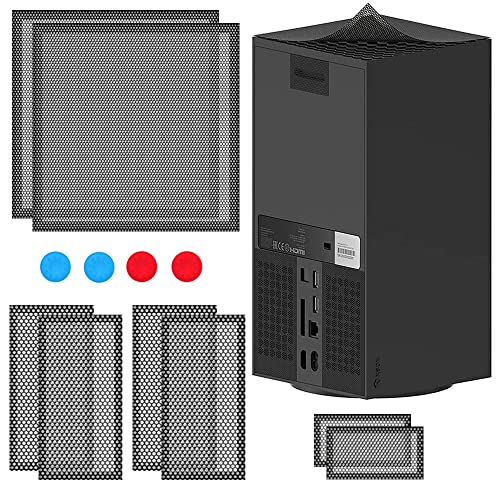 Shunwige Staubfilter für Xbox Series X, Kofferdeckel/Staubentlüftung für Xbox Series X Konsole (2 Set) Plus: mit 4 Griffkappen