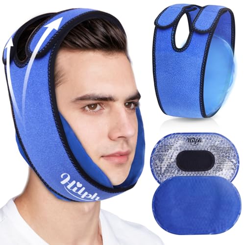 Hilph Rutschfest Kühlbandage Weisheitszahn Kühlkompresse Kühlpads Gesichts, 2x Kühlpack Weisheitszähne für mehr Kühlung nach Zahn OP, TMJ-Schmerzlinderung, Gesichtsoperationen, Zahnschmerzen