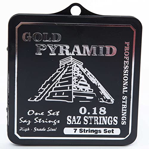 Original Pyramid Saz Saiten für Short Neck Saz Baglama 0,18 Deutsche Hardbox Set