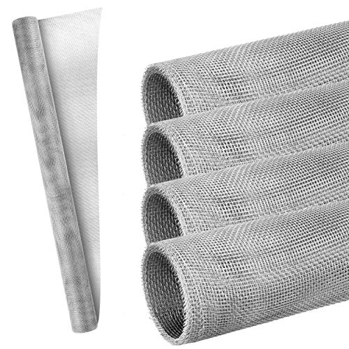 dszapaci 4er Set Lichtschachtabdeckung Aluminium 120x60cm Kellerschacht Abdeckung Insektenschutz Gitter Fliegengitter für Kellerfenster Lichtschacht Netz Schachtgitter