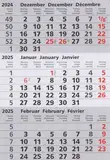 HiCuCo Kalenderblock Kalendarium - magnetisch - für 2 Jahre (2025 und 2026) - für Tischkalender Stehkalender Aufstellkalender Edelstahl