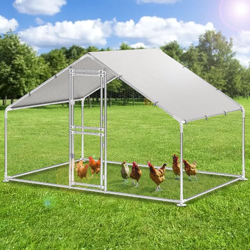 YITAHOME XXL Hühnerstall mit Freilaufgehege, 3x2m Großes Hühnergehege mit Fütterungstür & Anti-UV-Abdeckung für 5-10 Hühner, Sicherer Auslauf für Hühner, Kaninchen & Kleintiere