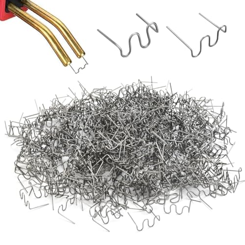 JGCJGG 1200 Stück Wolframstahl Hot Staples Schweißstäbe Klammern 0,8/0,6mm Heiße Heftklammern Schweißen Klammern Edelstahl Welder Staple Kunstoff Schweißgerät Klammern für Autostoßstange Rissreparatur
