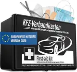 HELDENWERK Auto Verbandskasten 2025 europaweit einsetzbar & geprüft (StVO konform) - KFZ Erste-Hilfe-Set Verbandskasten DIN 13164 zertifiziert - PKW Verbandkasten Tasche, Erste Hilfe Kasten