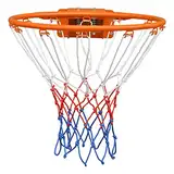 FUNJRPE Basketballkorb mit doppelter Feder, solider Rand, Basketballnetz, zum Aufhängen für drinnen und draußen, mit Allwetternetz, wandmontierter Basketballkorb, 45,7 cm