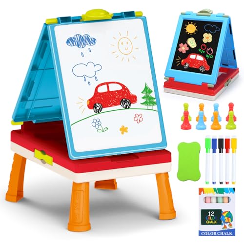 Staffelei Kinder, Doppelseitige Tafel Kinder und Whiteboard mit Anderem Zubehör für Kinder und Kleinkinder