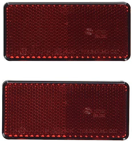 HELLA Rückstrahler - Lichtscheibenfarbe: rot - rechteckig - geklebt/Anbau - für senkrechte Befestigung - CCC - hinten - Menge: 1 - 8RA 003 326-931