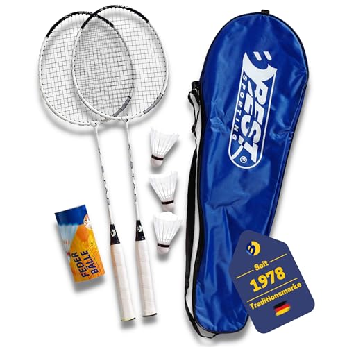 Best Sporting 200 XT Badminton Set, 2 Badminton Schläger 3 Bälle inklusive Tragetasche