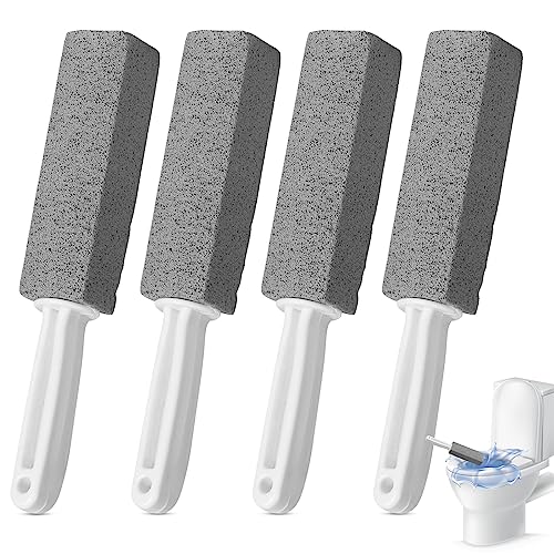 LETTERASHQP Bimsstein Toilettenreiniger 4 Stück Cleaning Bimsstein Reinigungsstein mit Griff Cleaning Block WC Bimsstein mit Griff Pumice Stone Toilet für Toilette Bad Grill Küche Waschbecken Pool