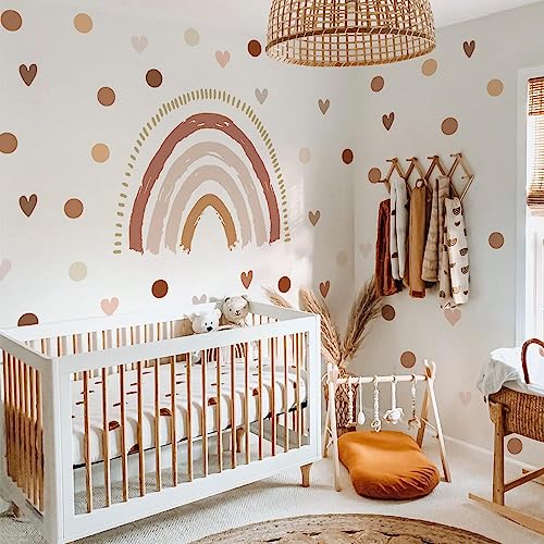 Neukids Regenbogen Wandtattoo Kinderzimmer, Boho Regenbogen Wandsticker Regenbogen Liebe Tupfen Wandtattoo, Mädchenzimmer Schlafzimmer Wohnzimmer Babyzimmer Korridore Wanddeko