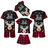 PTLLEND Passende Weihnachtspyjama-Sets für die Familie, passende Weihnachtspyjama-Sets für die Familie, Weihnachtspyjamas (A299 Red,X-Large)