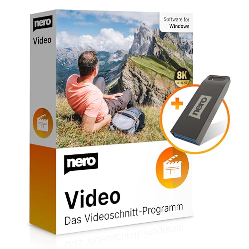 Nero Video 2024 auf USB Stick | Videobearbeitung | Video Editing | Videobearbeitungsprogramm | Videoschnittprogramm | 8K | unlimitierte Lizenz | Windows 11/10 / 8/7 für 1 PC