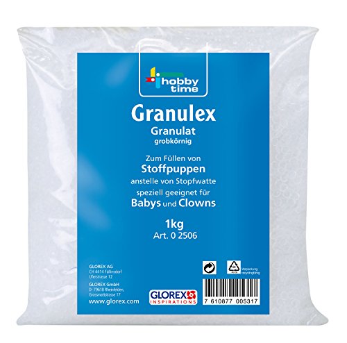 Glorex 0 2506 - Granulex grob, 1 kg, grobkörniger Füllstoff, zum Füllen von Puppen und Teddys, waschbar