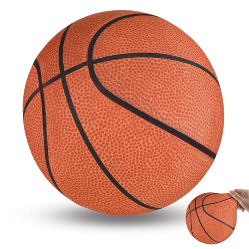 Jofuni Silent Basketball Indoor Unkomprimiert - Größe 7 Soft Basketball Hochdichter Schaumstoff mit Bezug für Leiseres Dribbling & Indoor-Training Toy Geschenke Spielzeug für Kinder 8-12