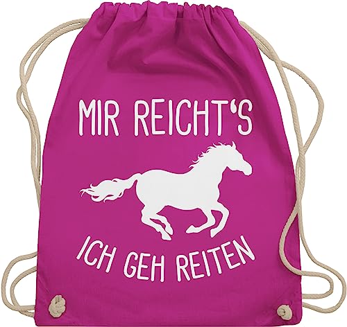 Shirtracer Turnbeutel Rucksack - Pferde - Taschen - Mir reichts ich geh Reiten - Unisize - Fuchsia - reitrucksack sprüche pferd pferdesport juterucksäcke reiterzubehör ridebag reit pferden turnsack