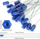 50 nummerierte Sicherheitskabeldichtungen, manipulationssicher, Stahldraht, Kabelanhänger, Kabeldichtungen (blau), 10 Stück