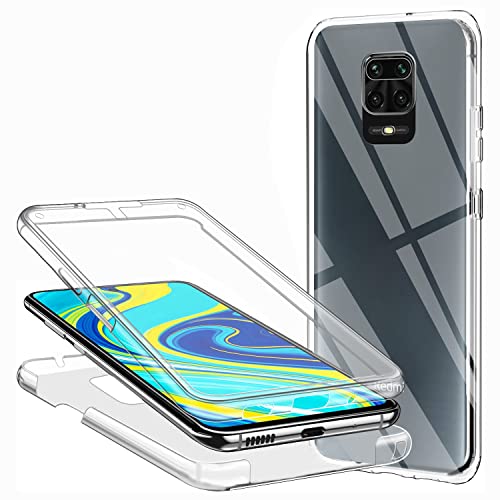 Schutzhülle für Xiaomi Redmi Note 9S / Redmi Note 9 Pro, 360-Grad-Schutz, transparent, weich, dünn, Schutzhülle aus Silikon, TPU vorne und PC, Rückseite, kratzfest, stoßfest, Full Body Schutzhülle