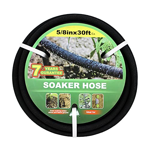 Tränkenschlauch 9 m spart 70 % Wasser, perfekte Wasserlieferung, ideal für Garten-Blumenbeete (1,6 cm), 5-2,4-9 m