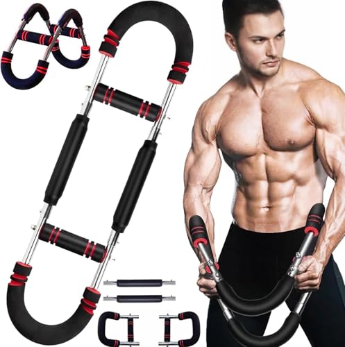 Twister Armtrainer, 18 - 45 kg, verstellbares Brust-Trainingsgerät, U-förmiger Armtrainer für Herren, tragbarer Power-Twister-Bar, Muskelkraftverstärker, Brust- und Armtrainingsgerät, abnehmbar