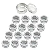 ZEOABSY 24 Stück 150ml Silber Leere Aluminiumdose Aluminium Runde Aludose Blechdosen mit Schraubdeckel Sichtfenster Cremedosen Dosen für DIY Salben Kerze Kosmetik Rasierseife