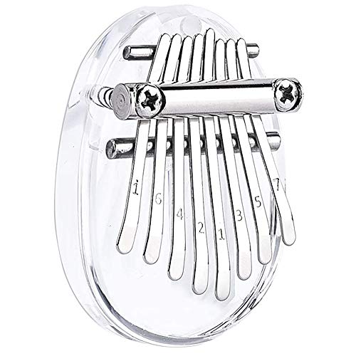 Tragbare Kalimba, Daumen Klavier, Mini Kalimba Daumen Klavier, Finger Percussion Kalimba, 8 Tasten Kalimba, Kristall Acryl Pocket Thumb Piano für Kindergeschenk, Musikanfänger (Transparent)