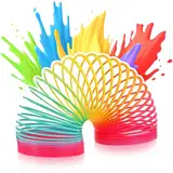 Fun Trading FUNTRADING Regenbogenspirale XXL, Durchmesser 10 cm, Federspirale in bunten Farben, Kultspielzeug der 90er Jahre als Treppenläufer, ideal für Kindergeburtstage