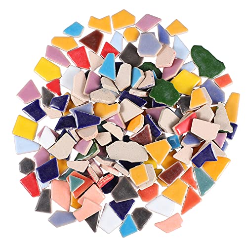 EXCEART 200G Bunt Mosaik Steine Keramik Mosaiksteine Zum Basteln Bruchmosaik Mosaikfliesen Naturstein Fliesen Bruchstücke Schmucksteine Erwachsene Bastelset für DIY Scrapbooking Rahmen