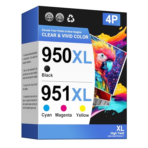 NewLift 950 XL 951XL Druckerpatronen Kompatible für HP 951XL Multipack 950XL für HP Officejet Pro 8600 patronen,Officejet pro 8620 8610 8100 8615 8616 (Schwarz Cyan Magenta Gelb, 4er-Pack)