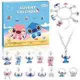 Schmuck Adventskalender 2024, Weihnachten Adventskalender Mädchen Kinder 24 Tage Weihnachtskalender Charm Ring Halskette Armband Kit Weihnachtscountdown Geburtstagsgeschenke Überraschungsgeschenk