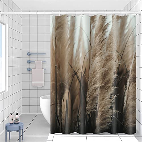 XYueww Duschvorhang, Braun Pflanzen 3D Digitaldruck Erwachsene Kinder Badewanne Antischimmel Shower Curtains, Duschvorhänge mit Vorhanghaken Badezimmer Vorhang Outdoor Badewannenvorhang,120x180cm