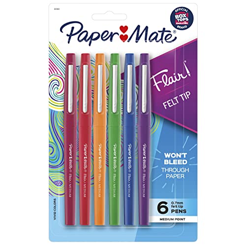 Paper Mate Flair Marker, mittlere Spitze, limitierte Auflage, Candy Pop Pack, 6 Count (1982365) Mittlere Spitze 6-Pack sortierte Modefarben