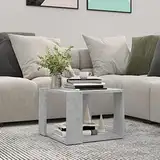 THOYTOUI Couchtisch, Pflanzenhocker Niedriger Tisch Kaffeetisch Vitrinenschrank Geeignet für Aufenthaltsraum Wohnung Teestube Stube Betongrau 40x40x30 cm Holzwerkstoff