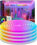 httpsmp 15M RGB Neon LED Strip Lights, Musik Sync, 24V Flexible Streifen mit App/Fernbedienung anwendbar auf Schlafzimmer, Raum & Außendekoration