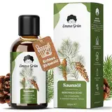 Emma Grün® Saunaaufguss Zirbe 100ml [MIT ZIRBENÖL] - Waldig-Frisches Sauna Aufgussmittel - Saunaöl mit Ätherische Öle Naturrein - Saunaduft Aufguss Zirbe & Tanne - Latschenkiefer Sauna Zubehör