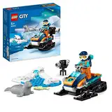 LEGO 60376 City Arktis-Schneemobil, Konstruktionsspielzeug-Set mit 3 Tier-Figuren und Einer Explorer-Minifigur, Spielzeug für Kinder ab 5 Jahren