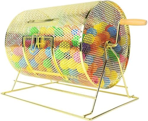 GWWBD Lotterie-Ziehmaschine, Lotterie-Maschine Bingo-Käfig, Metall-Raffle Drum Spin Machine, Bingo Lotterie Party Lucky Draw Spendenaktion für Lotterie, Werbeaktivitäten