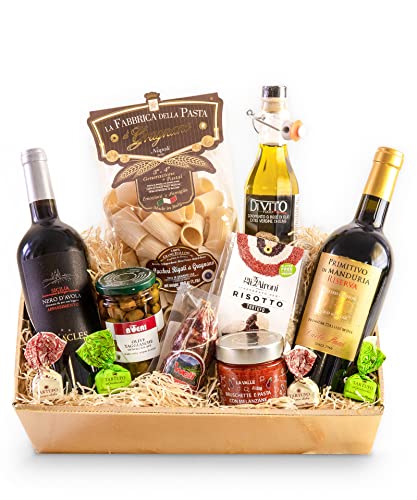 Feinkost Geschenkkorb SAPORI D'ITALIA DELUXE mit ausgesuchten italienischen Delikatessen Spezialitäten - Geschenkset Italien