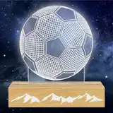 TUZELIYA Fussball Geschenke Jungen Mädchen - Fußball Geschenk - 3D Nachtlicht Kinder Optische Täuschung Lampe 16 Farben+6 modes - Geburtstagsgeschenk 7 8 9 10 Jahre Zimmer Schlafzimmer Deko