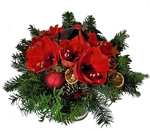 frischer Blumenstrauß mit Amarylles,vivid Christmas, von Flora Trans