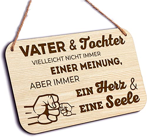 Glitzkind Holzschild Vater & Tochter Geschenk Geburtstag für Männer | Geburtstagsgeschenk Bester Papa Don Daddy | Witzige Lustige Geschenkideen Garten Heimwerker